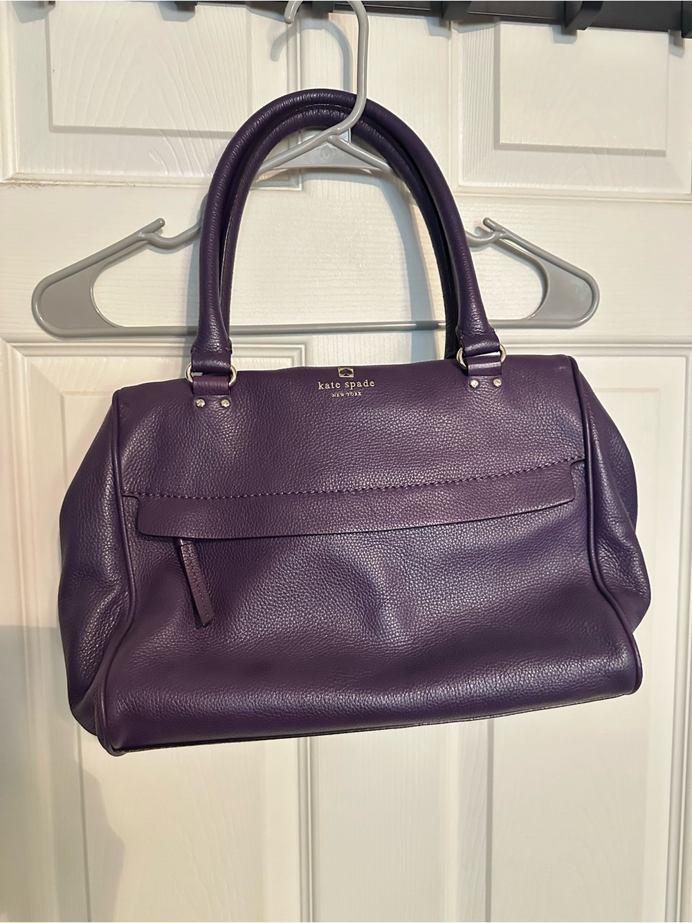 kate spade Purple Pebbled Leather Satchel with Top Handles